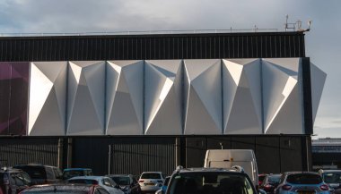 Parçası bir bina modern, gümüş Nec Arena.