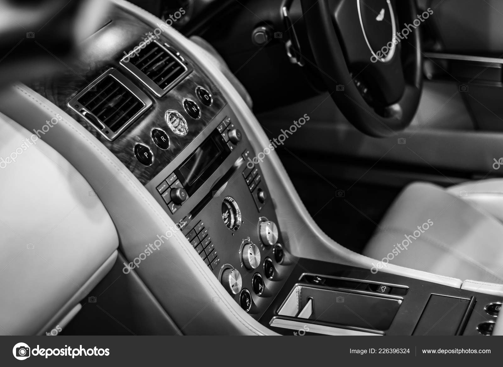 Interior Dashboard Luxury Aston Martin Db9 Car Stock