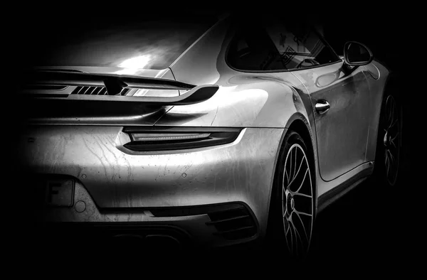 Modern Bir Porsche 911 Turbo Spor Araba Arkası — Stok fotoğraf