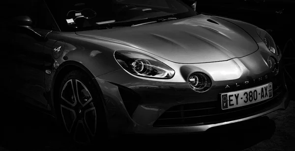 Faro Delantero Moderno Coche Deportivo Alpine A110 —  Fotos de Stock