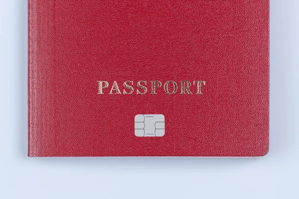 Pasaporte Con Chip Sobre Fondo Blanco Identificación Electrónica —  Fotos de Stock