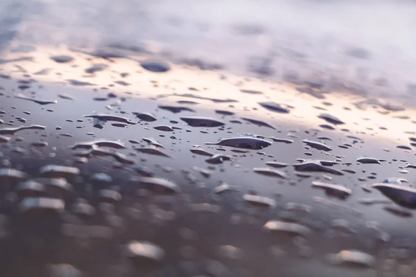 Gotas Água Sobre Fundo Brilhante — Fotografia de Stock