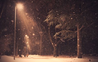 Winters'ı günde park sessiz akşam