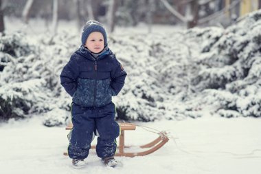Kış park - görüntü genç çocuk