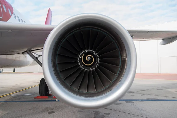 Photo of an airplane turbine detail