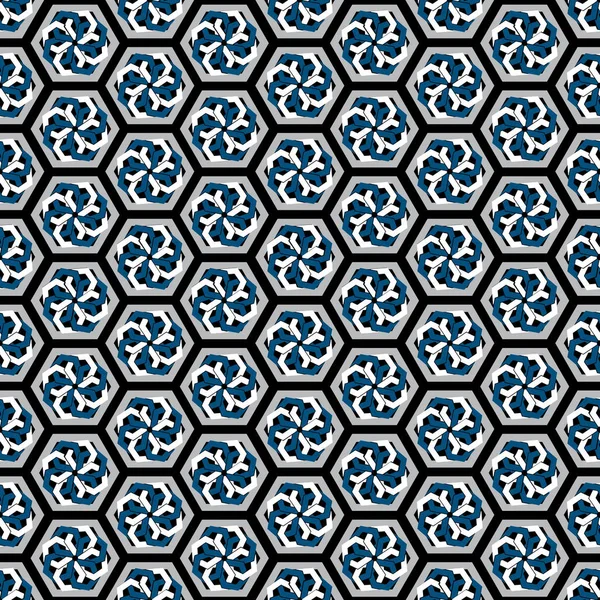 Vektorillustration hexagonaler nahtloser Wiederholungsmuster. — Stockvektor