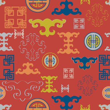 Geleneksel sembolü ve Süs vektör Illustration. Seamless yineleme modeli.