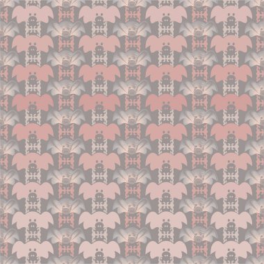 Vektör çizim pembe ve gri tonlarını neşeli yüzler domuzlar