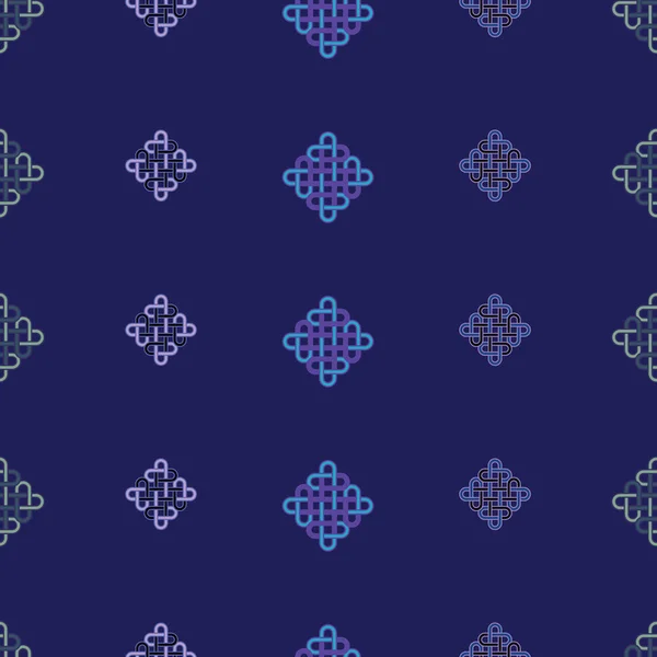 Vektorillustration av traditionella knop, symboler och prydnader. Sömlös upprepa mönster. — Stock vektor