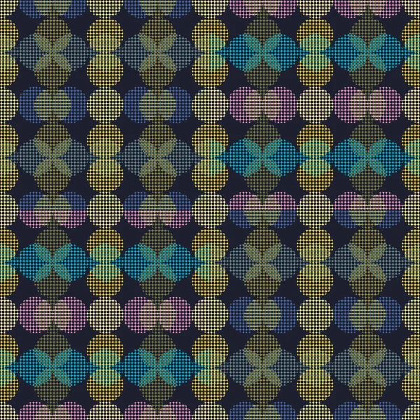 Naadloze abstracte retro geometrische patroon. Blended cirkel en ovalen in verticale indeling. — Stockvector