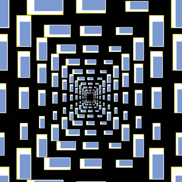 Ilustração padrão sem costura abstrato de azulejos ilusão óptica retangular —  Vetores de Stock