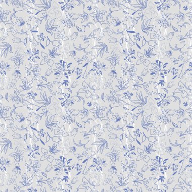 Yapraklar, çiçekler, Lale, süsen, bitkiler ile çiçek seamless modeli