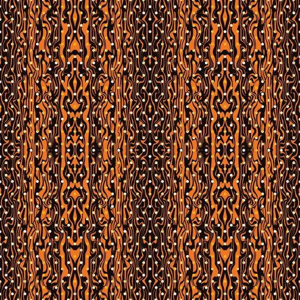 Abstracte naadloze patroon illustratie van kromgetrokken strepen en Gemarmerde vorm textuur. — Stockvector