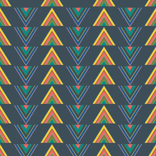 Geometrische rood, geel, blauw, groen, roze en oranje illustratie met driehoeken. — Stockvector