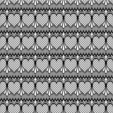 Zarif dantelli yaprak, çiçek ve geometrik düzen kalbimizde soyut Dikişsiz desen çizimi.