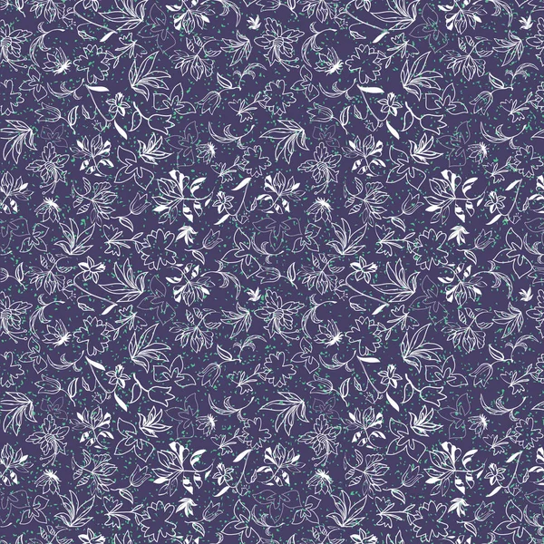 Orkide, irises, bitkiler ve yaprakları ile Floral Dikişsiz desen.