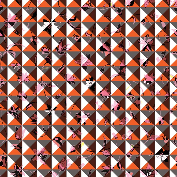 Vvector illustratie van Oranje, roze, lila, grijs, zwart en wit driehoeken en rechthoeken. — Stockvector