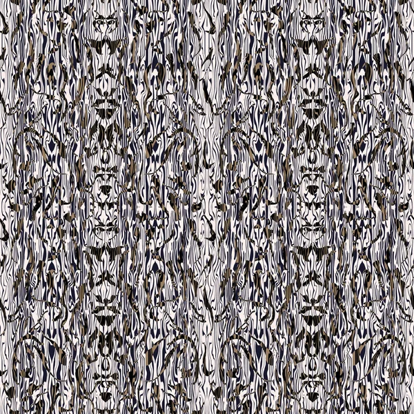 Abstract seamless pattern illustration of warped stripes, splatt — Stock Vector