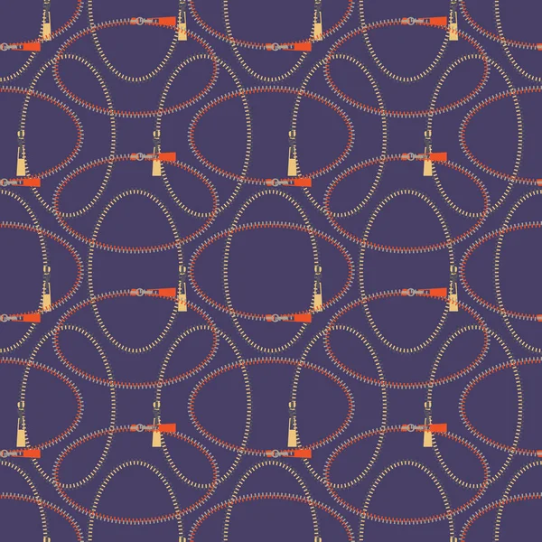 Dikişsiz soyut Retro geometrik desen. Sarı, Lila, mor ve turuncu fermuarlı oval, daire ve sürgü.
