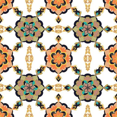 Mandala Elemanları ile Süslü Desen