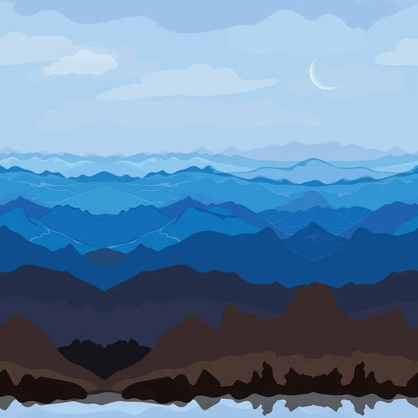 Ilustração da paisagem da montanha — Vetor de Stock