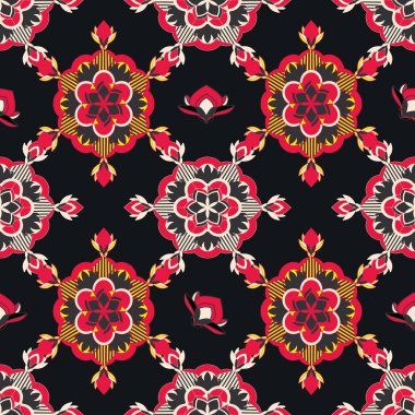 Mandala Elemanları ile Süslü Desen