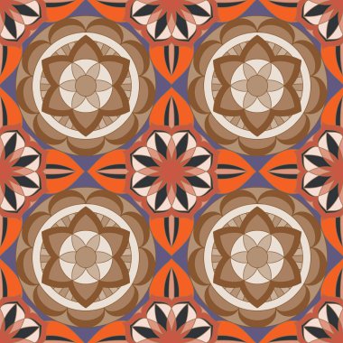 Mandala Elemanları ile Süslü Desen