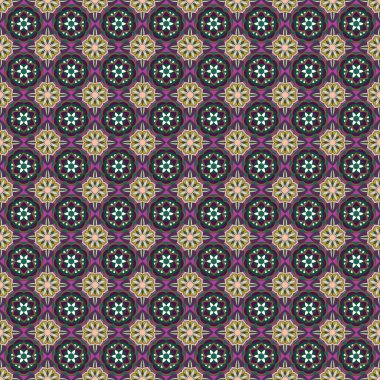 Mandala Elemanları ile Süslü Desen