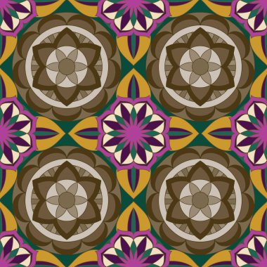 Mandala Elemanları ile Süslü Desen