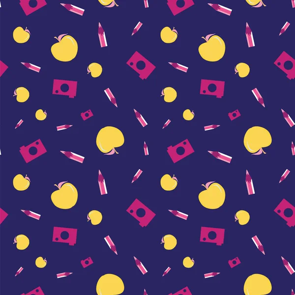 Okul malzemelerinin vektör illüstrasyonu.