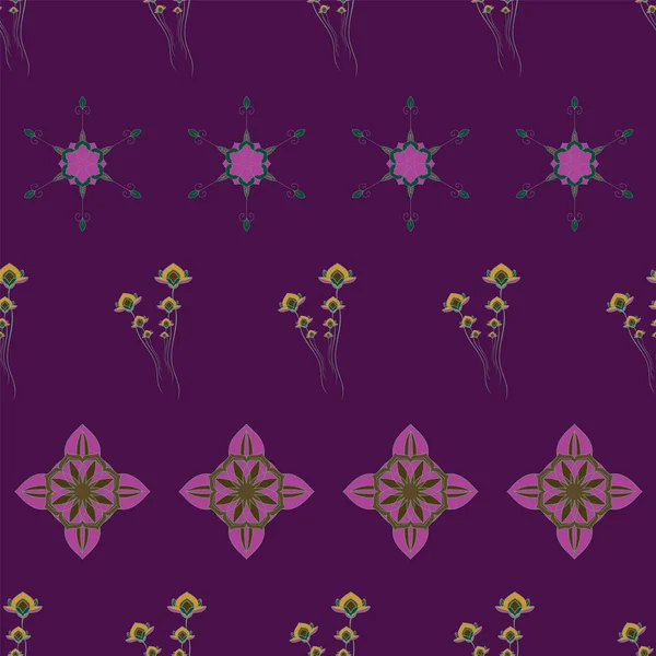 Kunstvolle Muster mit floralen Elementen — Stockvektor