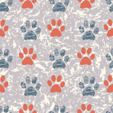 Pençe izleriyle kusursuz bir desen. Karmaşık illüstrasyon izi.