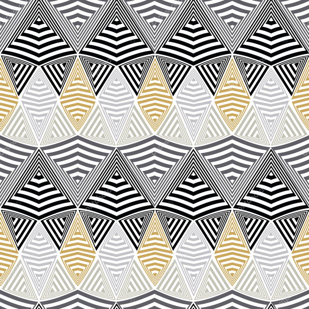 Abstract seamless pattern illustration of scribbled shapes in ge