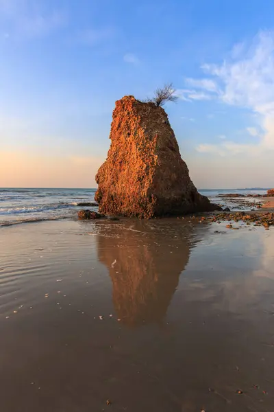 Gyönyörű Naplemente Batu Luang Beach Sabah Borneo Kép Tartalmaz Lágy — Stock Fotó