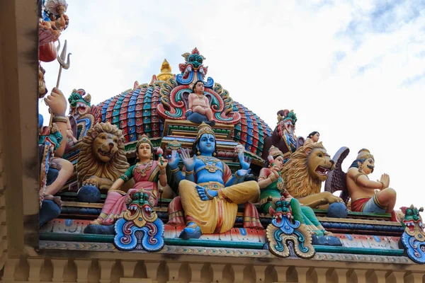 Скульптура Архітектура Символи Індуїстський Храм Сінгапурі Храм Шрі Mariamman Сінгапур — стокове фото