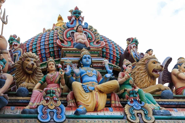 Skulptur Architektur Und Symbole Des Hinduistischen Tempels Singapore Sri Mariamman — Stockfoto