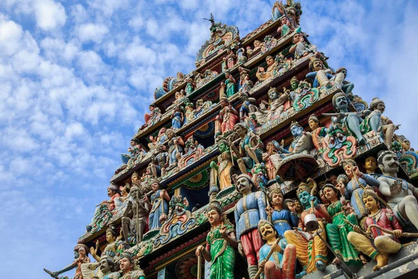 Skulptur Architektur Und Symbole Des Hinduistischen Tempels Singapore Sri Mariamman — Stockfoto