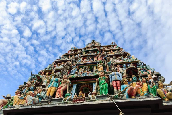 Skulptur Architektur Und Symbole Des Hinduistischen Tempels Singapore Sri Mariamman — Stockfoto