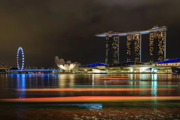 Singapore Juni 2016 Marina Bay Sands Hotel Blauwe Uur Avonds — Stockfoto