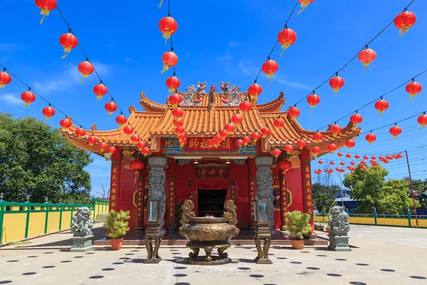 Schöner Chinesischer Tempel Mit Roter Laterne Zum Chinesischen Neujahrsfest Mit — Stockfoto