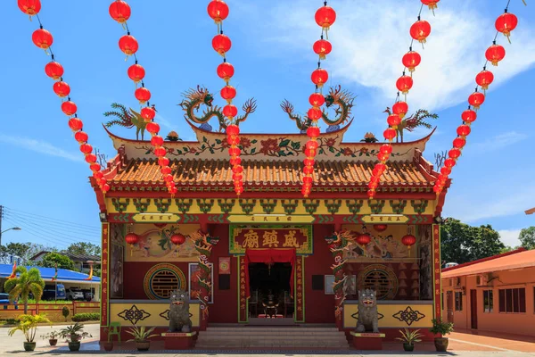 Schöner Chinesischer Tempel Mit Roter Laterne Zum Chinesischen Neujahrsfest Mit — Stockfoto