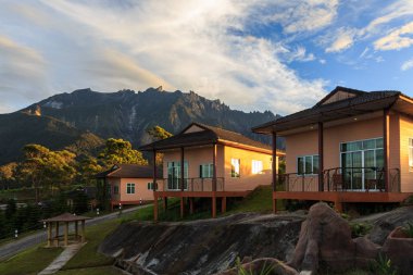 Mount Kinabalu formunu görüntüle hayal dünyası Resort, Kundasang, Sabah, Borneo
