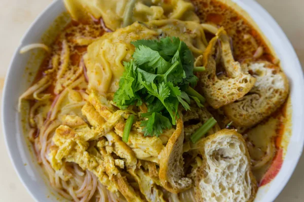 Délicieuse Célèbre Soupe Nouilles Sarawak Laksa — Photo