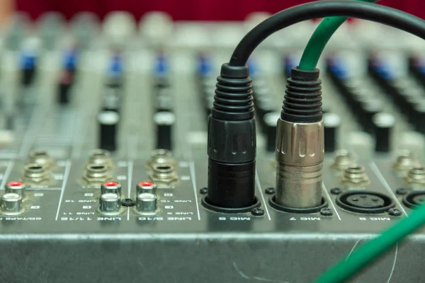 Szelektív Összpontosít Gombokat Berendezés Audio Stúdióban Hang Keverő — Stock Fotó