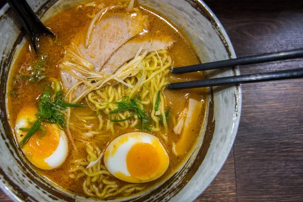 Semangkuk Ramen Tradisional Paling Terkenal Hokkaido — Stok Foto