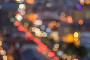 Gece şehir bokeh bulanıklık