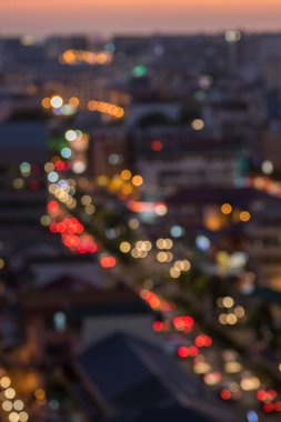 Gece şehir bokeh bulanıklık