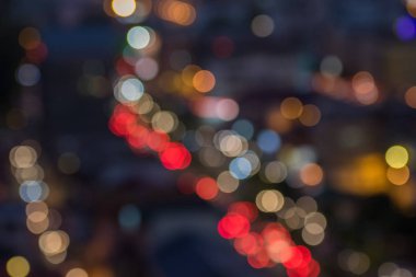 Gece şehir bokeh bulanıklık