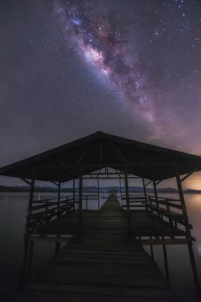 Piękna Droga Mleczna Niesamowita Droga Mleczna Galaktyka Borneo Droga Mleczna — Zdjęcie stockowe