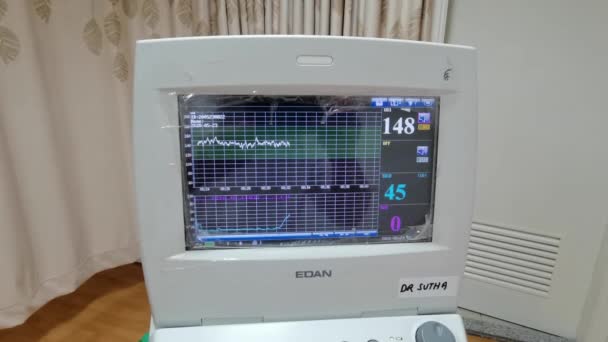 Kota Kinabalu Sabah Malezja Maj 2020 Monitor Diagramu Kobieta Ciąży — Wideo stockowe